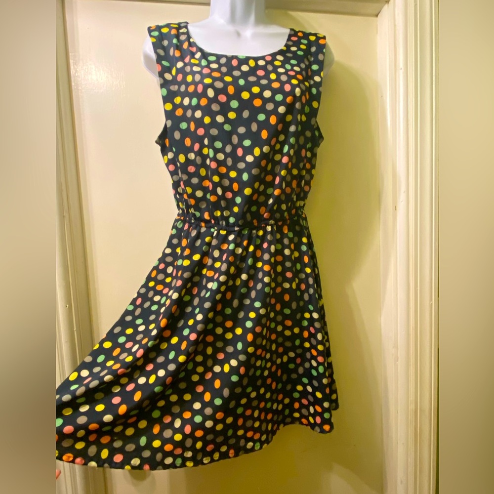 Amazing  fun and Flirty multicolored Mid Length Sleeveless Dress -American Rag